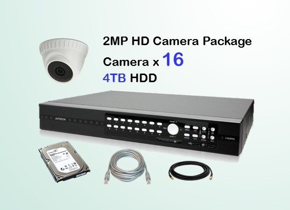 16x AVTECH HD Camera CCTV Installation Package