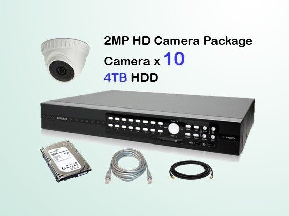 10x AVTECH HD Camera CCTV Installation Package
