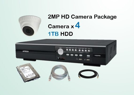 4x AVTECH HD Camera CCTV Installation Package