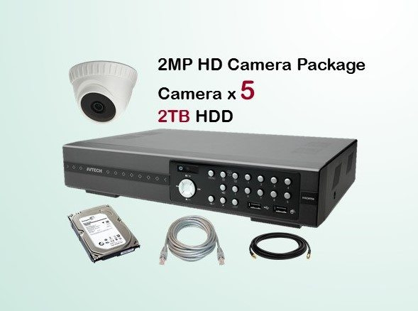 5x AVTECH HD Camera CCTV Installation Package